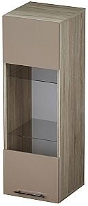 Dulap cu vitrina ML Mobila York Nr.2 Stejar Sonoma / Cappuccino (Maro)