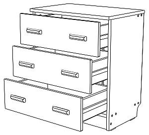 Comoda ML Mobila Vudi Nr.2 610 Shvartsvald / Chinchilla (Gri)