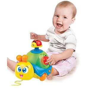 Jucarie de impins si tras winfun Melc cu roti