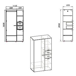 Dulap KompaniT 19 Atelie Deschis (Gri)