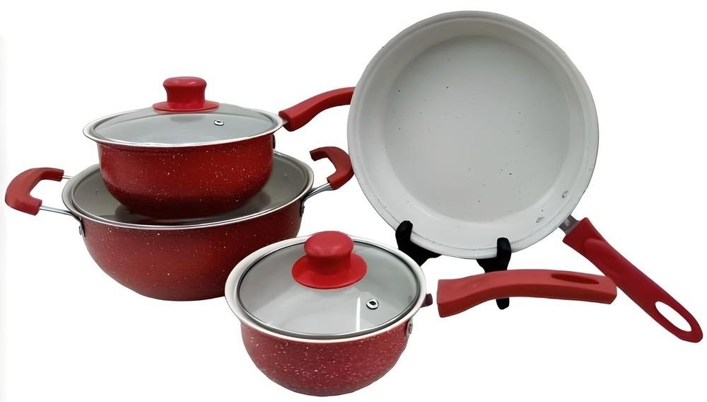 Set vase de gatit 4Life HotChef Marble Red 7pcs