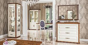 Dulap cu vitrina Neman Marseli МН-126-19 Crem/Stejar Country