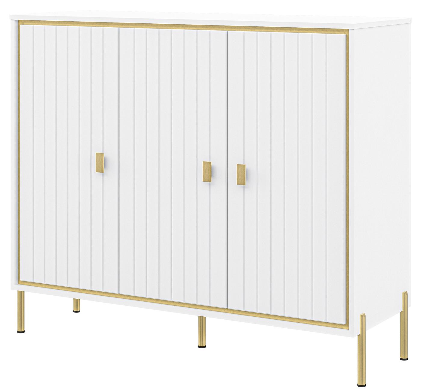 Comoda Neman Luxor НМ-042-08 Alb/Alb Lucios