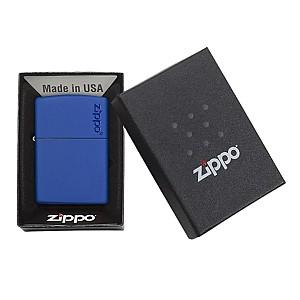 Bricheta Zippo Royal Blue Matte Logo 229ZL