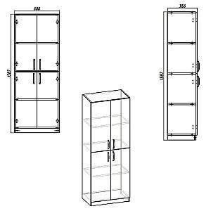 Dulap KompaniT KSH-12 Atelie Deschis (Gri)