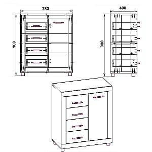 Comoda KompaniT MG-1 T-2 Stejar Sonoma