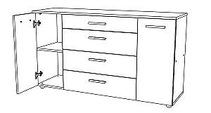 Comoda KompaniT 1-3-2 Stejar Auriu (Maro)