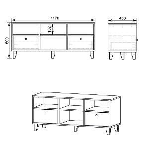 Tumba pentru televizor KompaniT Beliz Atelie Deschis (Gri)