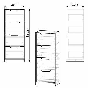 Comoda KompaniT C Atelie Deschis (Gri)