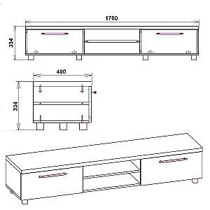 Tumba pentru televizor KompaniT MG-2 TV-1 Stejar Sonoma Combi / (Alb)