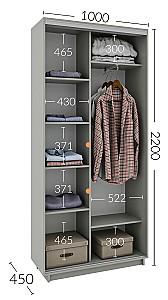 Dulap-cupe Confort-NV 100x45 cm (2 PAL) Stejar Kraft Alb