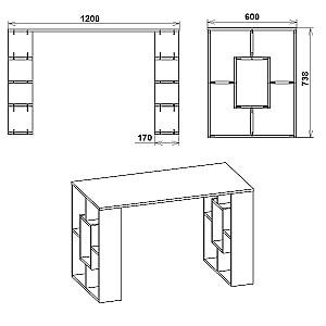 Masa de birou KompaniT Student-3 Atelie Deschis (Gri)