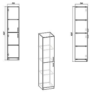 Dulap penal KompaniT KSH-13 Atelie Deschis (Gri)