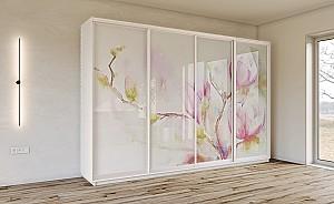 Dulap-cupe Confort-NV 340x60 cm (4 imprimare foto) Nimphea Alb