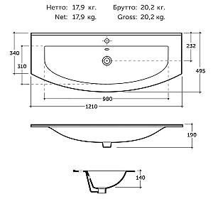 Lavoar baie Keramin BARI 120