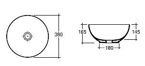 Lavoar baie Keramin Eridan Mat 38 cm 1c