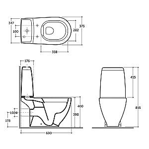 Vas WC Keramin TRINO R  SLIM ML 2-MODE