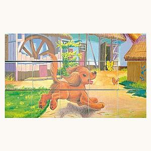 Puzzle Bino cuburi animale domestice (84175)