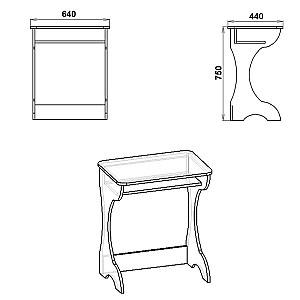 Masă de scris pentru copii KompaniT Junior Nimfea Alba