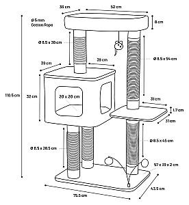 Ansamblu pentru pisici Flamingo FATI Grey