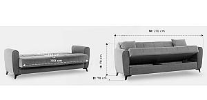 Canapea Fabulous Delhi 3-locuri 57-003 Gri Inchis