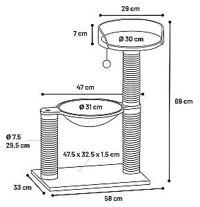 Ansamblu pentru pisici Flamingo WILMA Grey