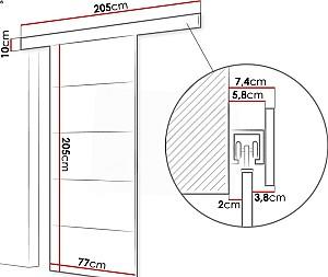 Ușă de interior Space Meble Rubi III 76 Negru Mat