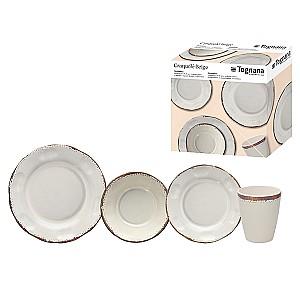 Set de vesela Tognana Craquele Beige 16piese, melamin