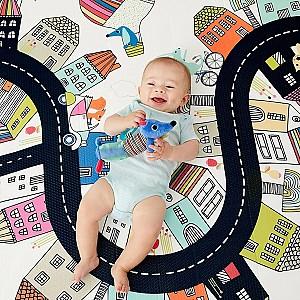 Covoras de joaca copii Skip Hop Vibrant Village reversibila