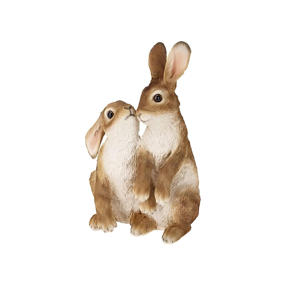 Decor pentru gradina ProGarden Statueta "Iepure cu iepuras" 17X13X28cm