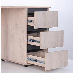 Masa de birou Art Metal Furniture Pluto ST R 1380 Grafit/Stejar (Bej)