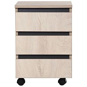 Comoda Art Metal Furniture Pluto SM1 Grafit/Stejar (Bej)