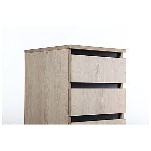 Comoda Art Metal Furniture Pluto SM1 Grafit/Stejar (Bej)