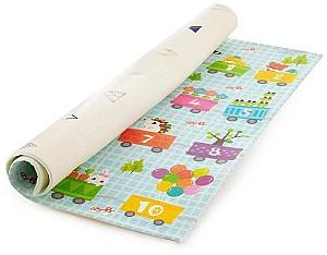 Covoras de joaca copii Petite&Mars Joy Max Train cu două fețe