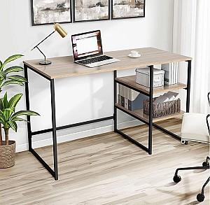 Masa de birou Art Metal Furniture Jet Negru/Sonoma (Bej)