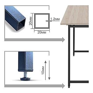Masa de birou Art Metal Furniture Fold Negru/Sonoma (Bej)