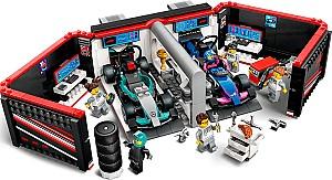 Constructor LEGO City F1 Garage masini Mercedes-AMG si Alpine