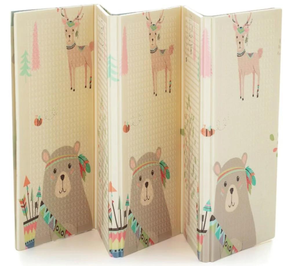 Covoras de joaca copii Petite&Mars Campy Elephant&Fox