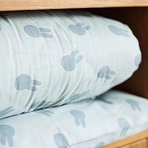 Lenjerie de pat Jollein Miffy Shadow Sea Green