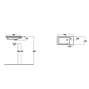 Lavoar baie Sanovit ATRIA 50x12 cm