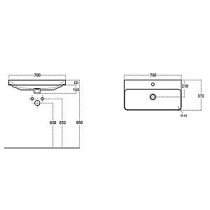 Lavoar baie Sanovit Luxor 70x16 cm