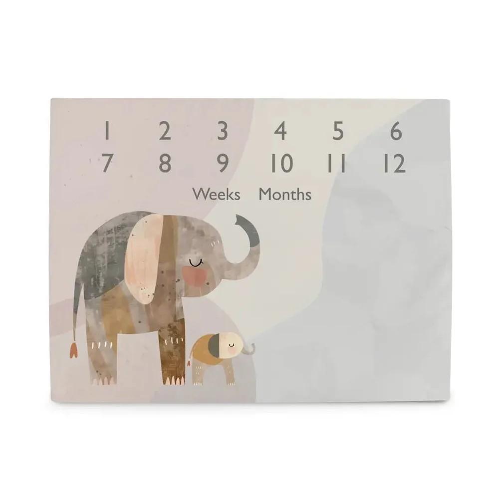 Covoras de joaca copii Ceba Baby Basic Elephant Family