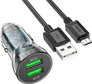 Incarcator auto HOCO Z47 Transparent + USB Micro