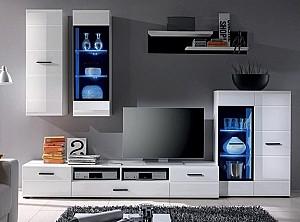 Dulap cu vitrina Yasen Vusher SFW 1 W Nimphea Alb/Alb Lucios