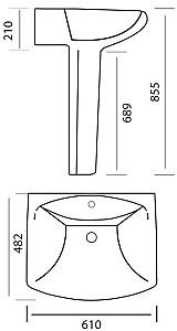 Lavoar baie Easil Pamela 60cm
