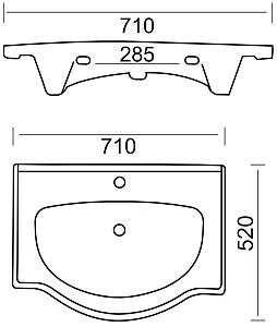 Lavoar baie Easil Tempo 70cm