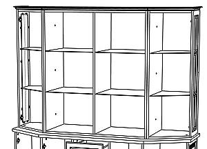 Dulap cu vitrina ML Mobila Liverpool Bufet 6 Fildes