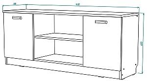 Tumba pentru televizor ML Mobila Vudi Nr.1 1400 Shvartsvald / Chinchilla (Gri)