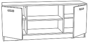 Tumba pentru televizor ML Mobila Vudi Nr.1 1400 Shvartsvald / Chinchilla (Gri)