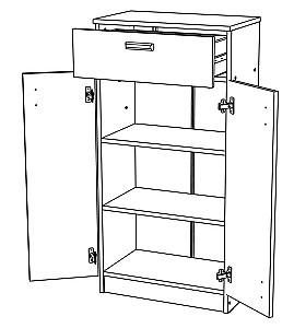 Comoda ML Mobila Vudi Nr.4 600 Shvartsvald / Chinchilla (Gri)